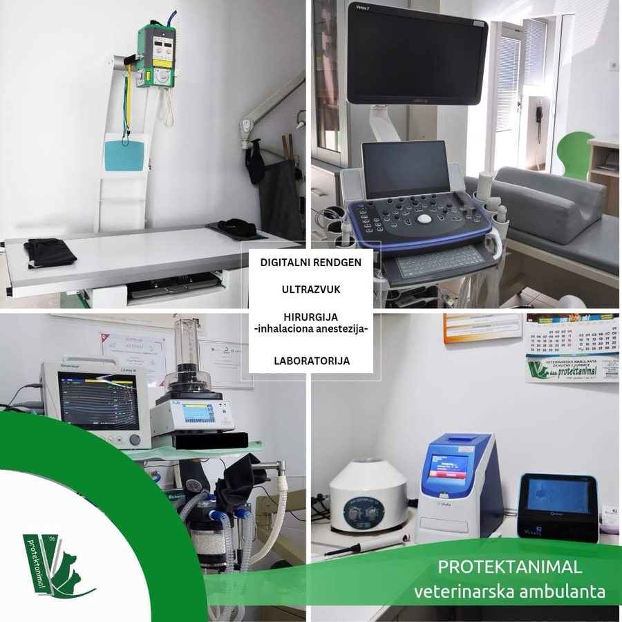 Oprema ambulante Protektanimal: digitalni rendgen, ultrazvuk, aparat za inhalacionu anesteziju i laboratorija